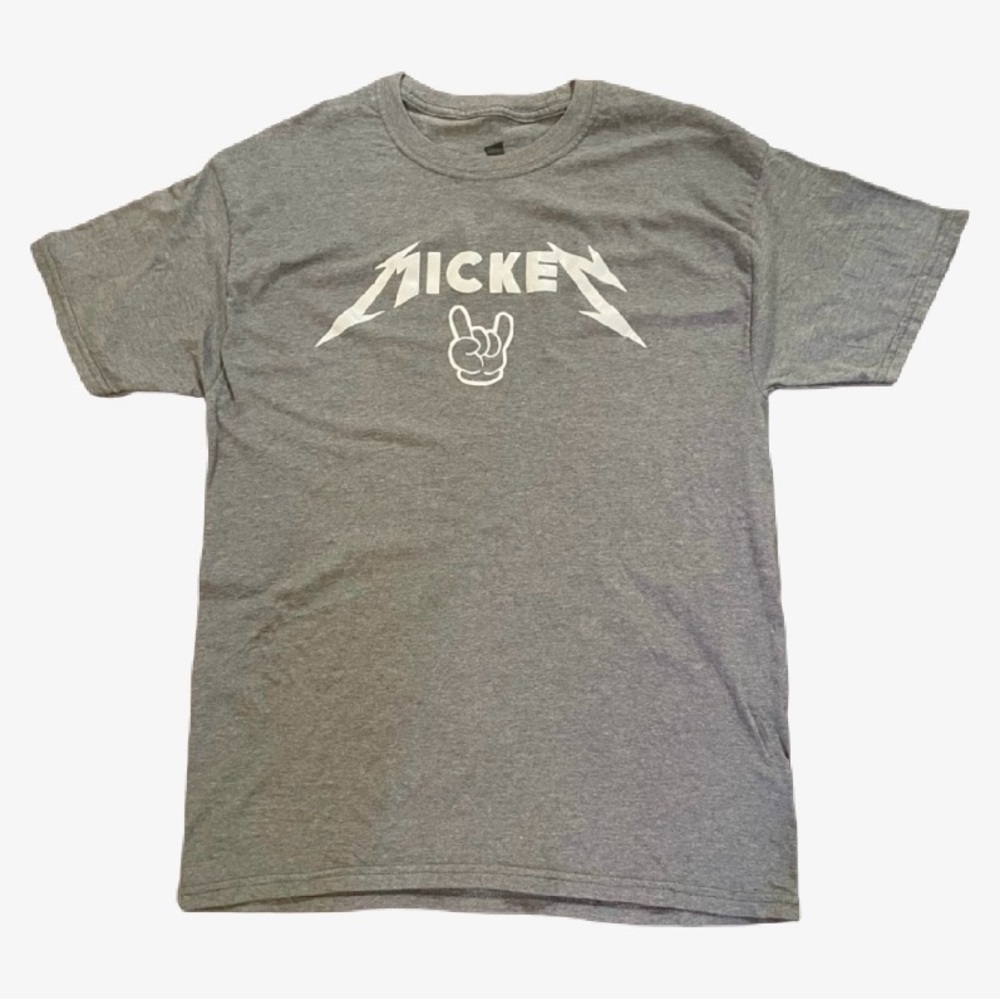 Hanes Gray Short Sleeve Tee with Mickey Design
